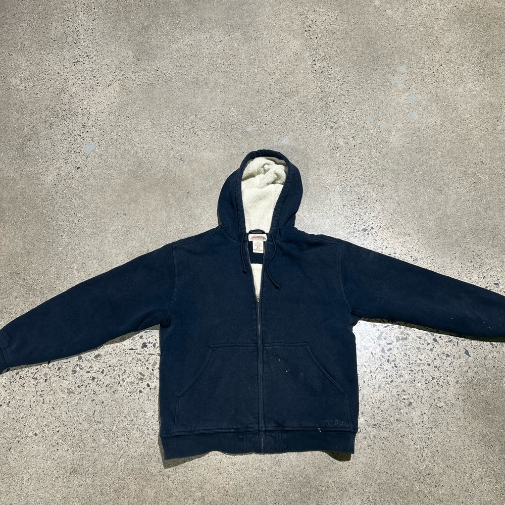 L.L. Bean Navy Blue Fleece Hoodie